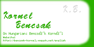 kornel bencsak business card